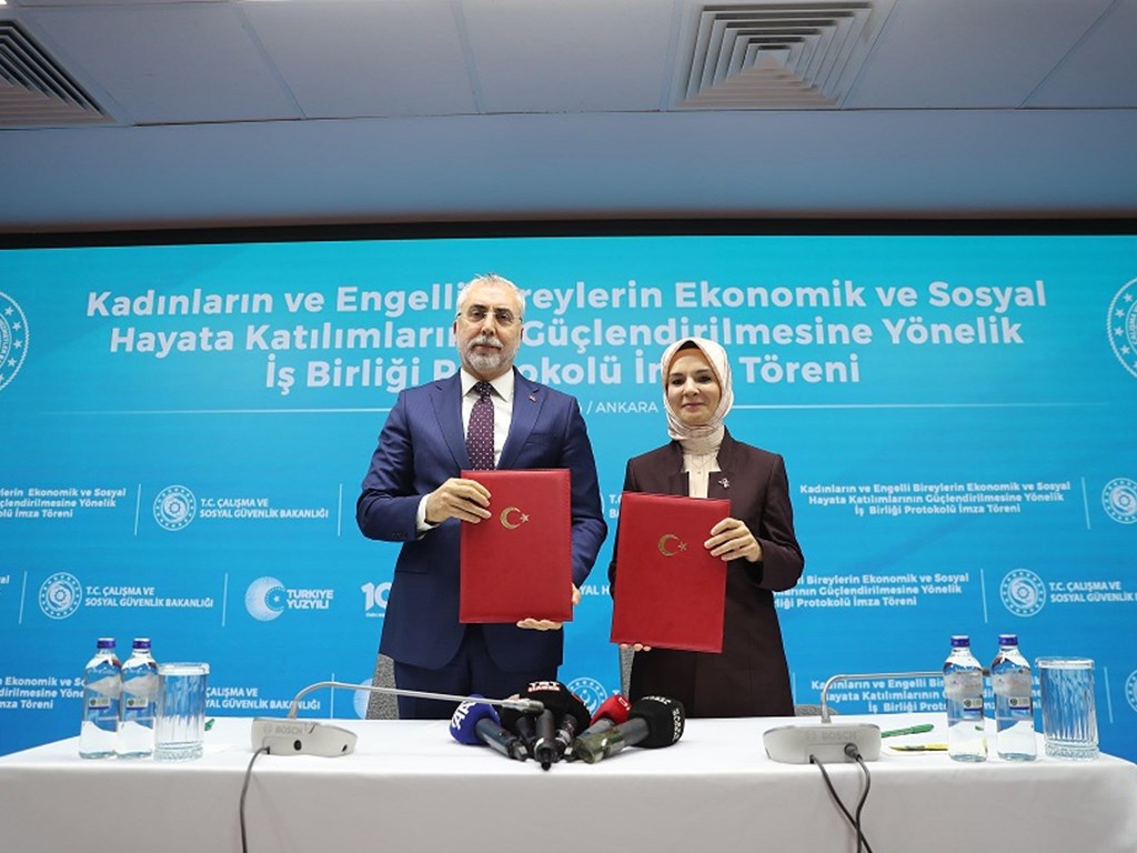 Minister Işıkhan attended the Signing Ceremony of the Cooperation Protocol for Strengthening the Participation of Women and Persons with Disabilities in Economic and Social Life