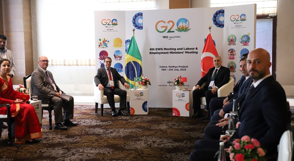 Minister of Labour and Social Security Vedat Işıkhan met with his counterparts from Indonesia, India, Brazil and the Netherlands in India, where G20 Labour and Employment Ministers’ Meeting was held.