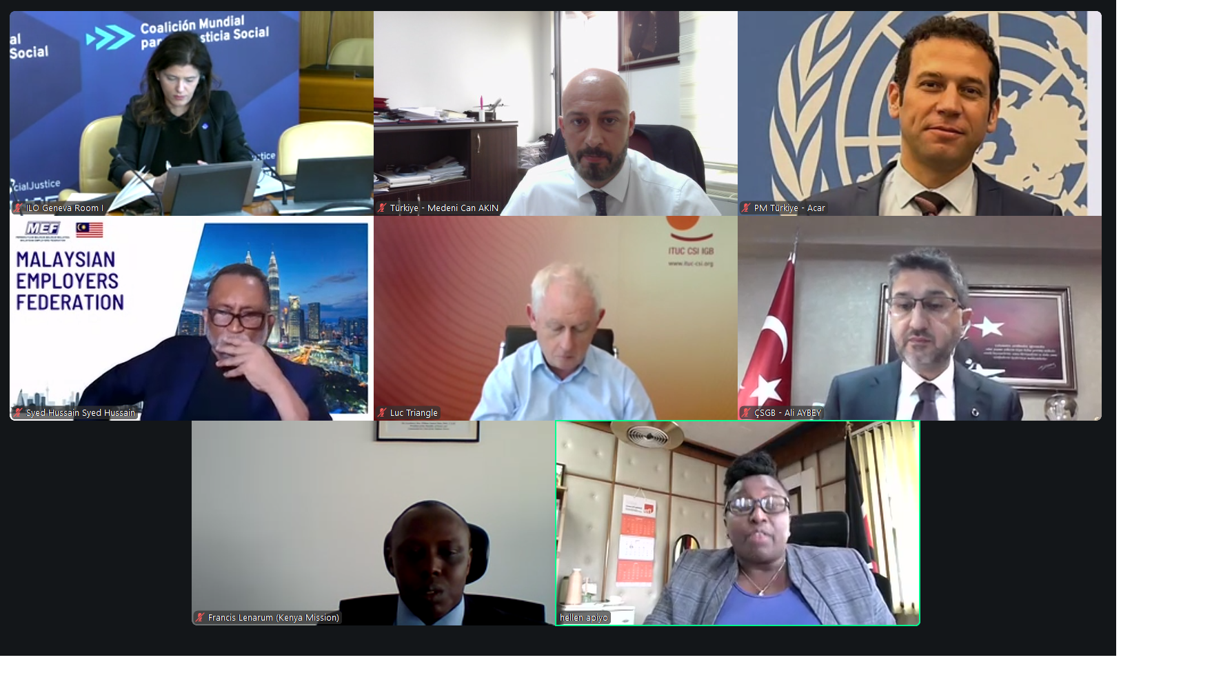 General Director Aybey attended Global Social Justice Coailition Coordination Group Meeting