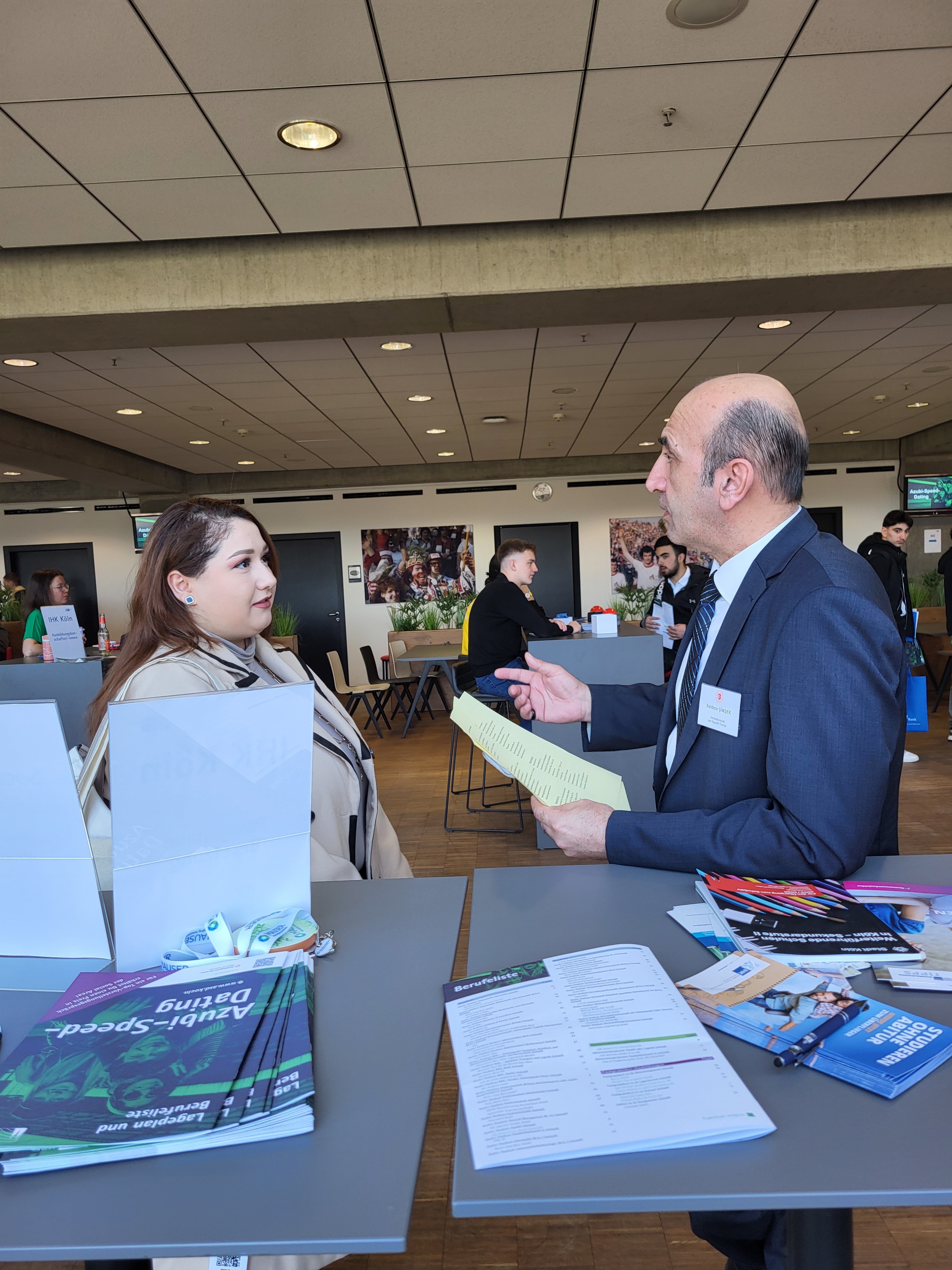 Speed-Dating Event organized by Cologne Chamber of Industry and Trade with the participation of 90 firms on vocational training venues was held in Rhein Energie Stadium in Cologne on 19.03.2025.