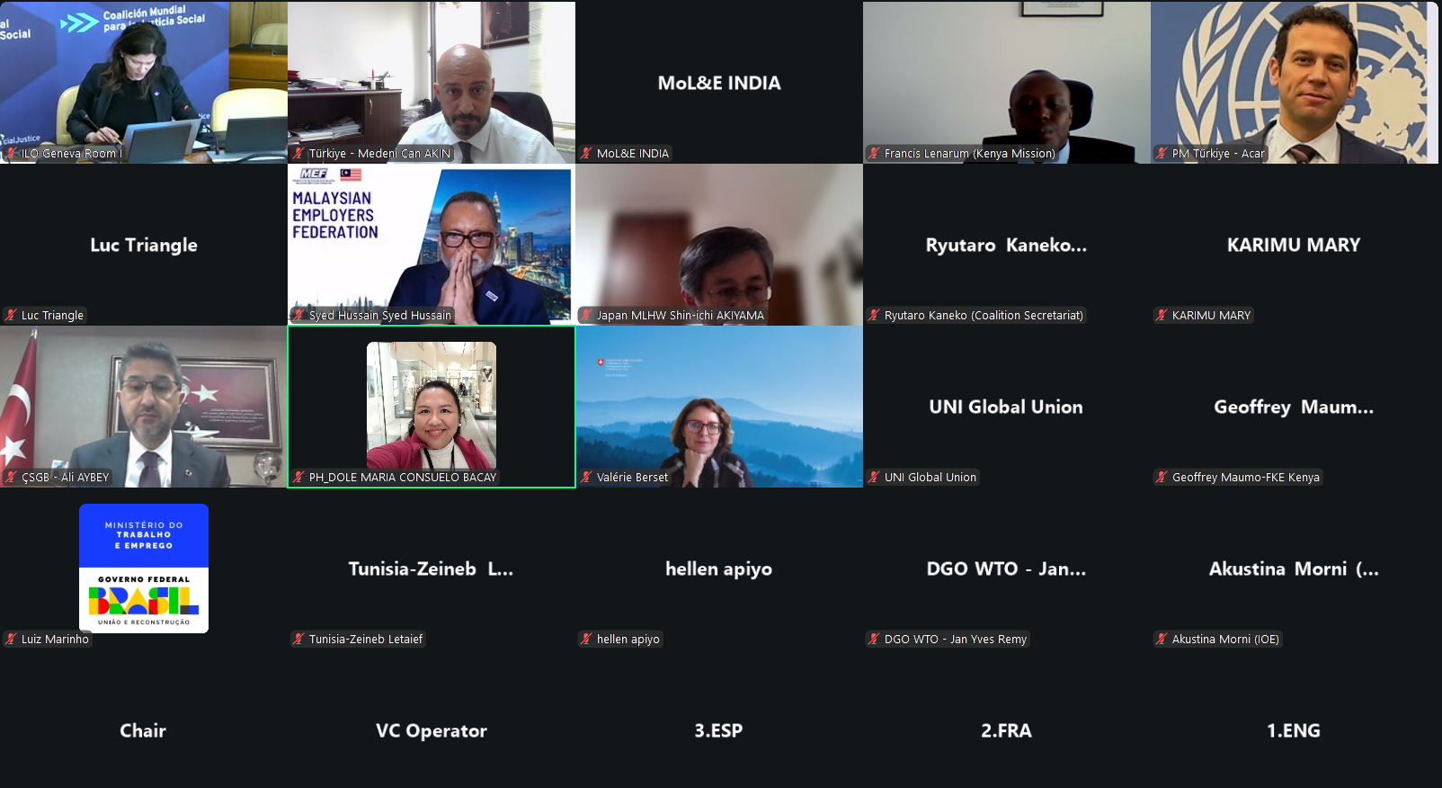 General Director Aybey attended Global Social Justice Coailition Coordination Group Meeting