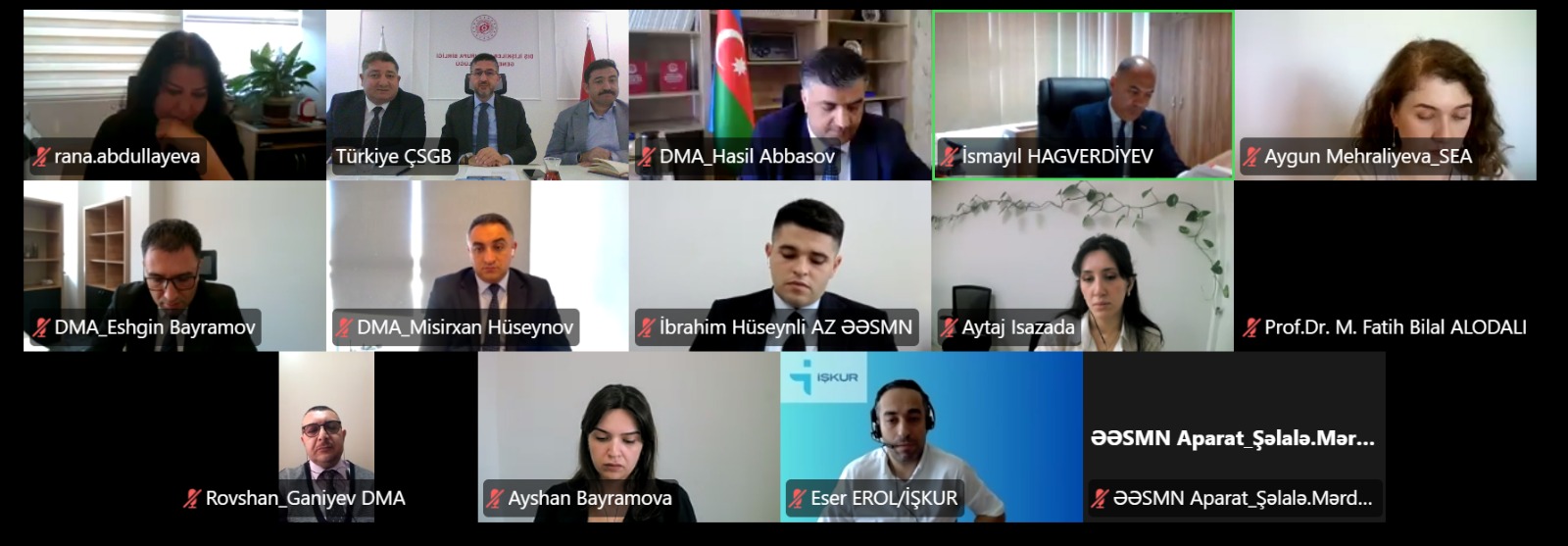 Bakanlığımız ile Azerbaycan Çalışma ve Halkın Sosyal Koruması Bakanlığı Arasında İstihdam Alanında Çevrim İçi Toplantı Gerçekleştirildi