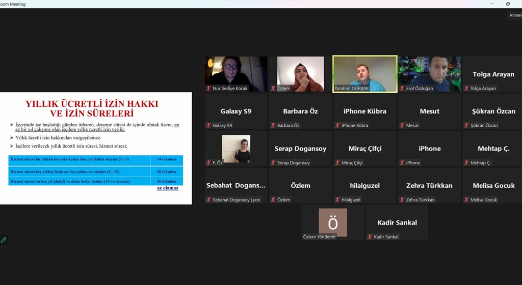 An online presentation on Labour and Social Security Life in Turkey was made by our Stuttgart Labour and Social Security Attaché's Office within the scope of the project named "Turkish in Business Life".