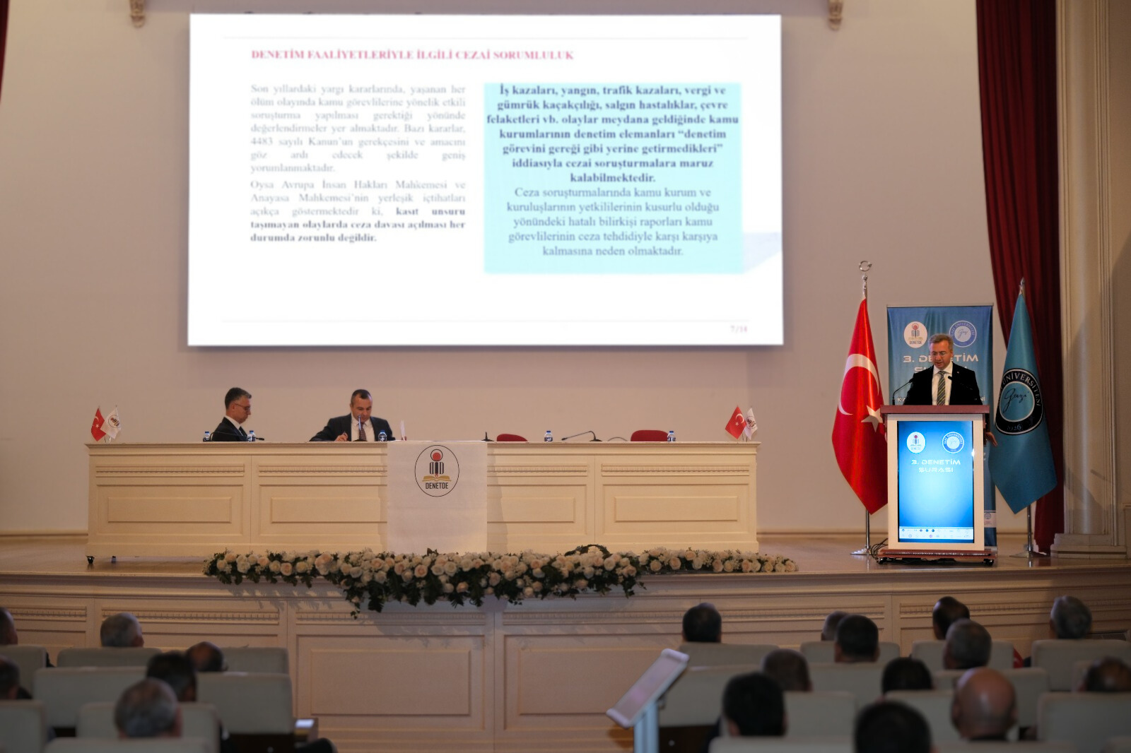 Gazi Üniversitesi Rektörlük Mimar Kemalettin Salonunda “Kamu Denetiminde Yeni Yaklaşımlar: Dijital Dönüşüm, Yapay Zekâ ve Sürdürülebilirlik” temasıyla 20 Kasım 2025 tarihinde düzenlenen 3. Denetim Şurasına, Rehberlik ve Teftiş Başkanımız Bekir Aktürk de katılarak çalışma hayatında denetim ve mesleki motivasyona ilişkin kapsamlı bir sunum gerçekleştirdi.