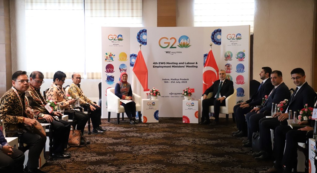 Minister of Labour and Social Security Vedat Işıkhan met with his counterparts from Indonesia, India, Brazil and the Netherlands in India, where G20 Labour and Employment Ministers’ Meeting was held.
