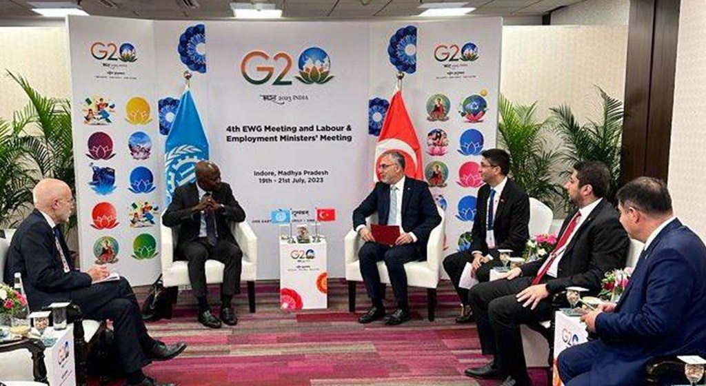 Minister of Labour and Social Security Vedat Işıkhan met with his counterparts from Indonesia, India, Brazil and the Netherlands in India, where G20 Labour and Employment Ministers’ Meeting was held.