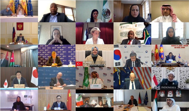 G20 Çalışma ve İstihdam Bakanları Toplantısı Video Konferans Yöntemiyle Düzenlendi